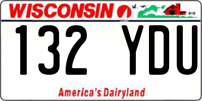 WI license plate 132YDU