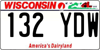WI license plate 132YDW