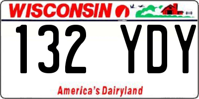 WI license plate 132YDY