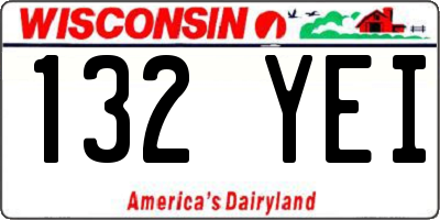 WI license plate 132YEI