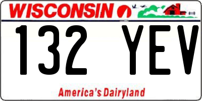 WI license plate 132YEV