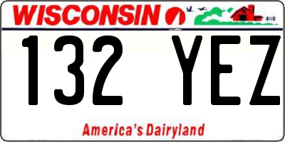 WI license plate 132YEZ