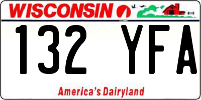 WI license plate 132YFA