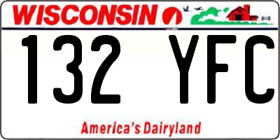 WI license plate 132YFC