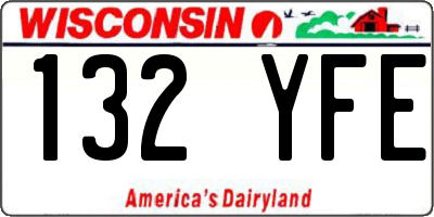WI license plate 132YFE