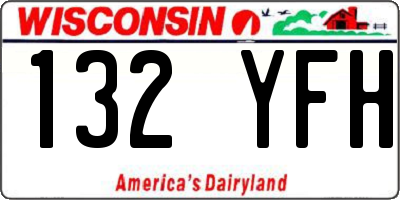 WI license plate 132YFH
