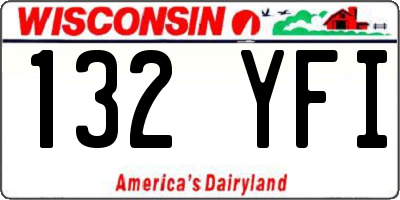 WI license plate 132YFI