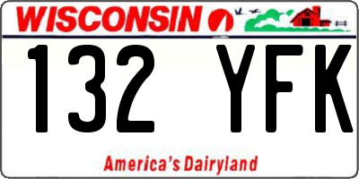 WI license plate 132YFK
