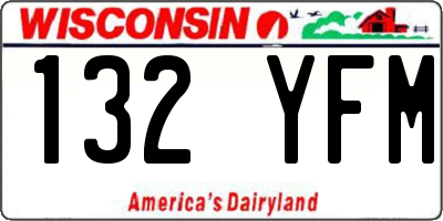 WI license plate 132YFM