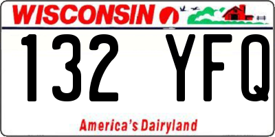 WI license plate 132YFQ