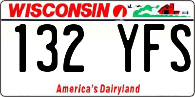 WI license plate 132YFS