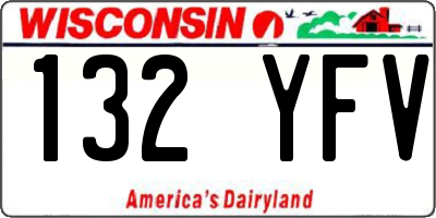 WI license plate 132YFV