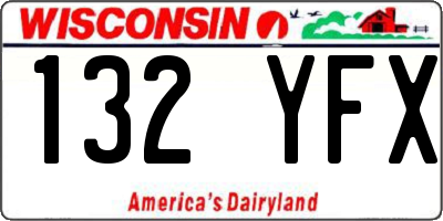 WI license plate 132YFX