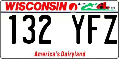 WI license plate 132YFZ