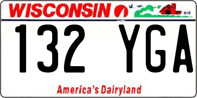 WI license plate 132YGA