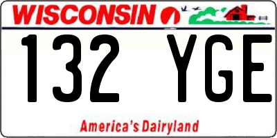 WI license plate 132YGE