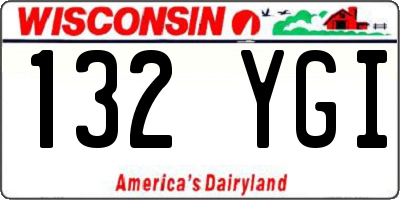 WI license plate 132YGI