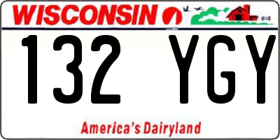 WI license plate 132YGY