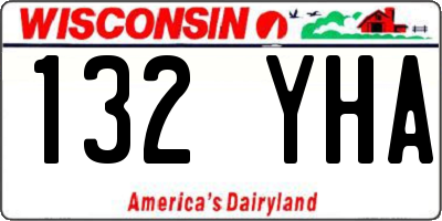 WI license plate 132YHA