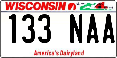 WI license plate 133NAA