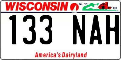 WI license plate 133NAH