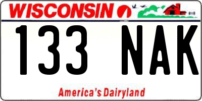WI license plate 133NAK