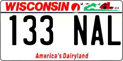 WI license plate 133NAL