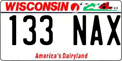 WI license plate 133NAX