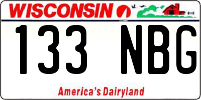 WI license plate 133NBG