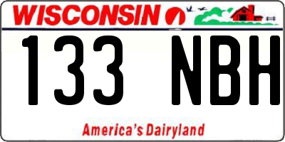 WI license plate 133NBH
