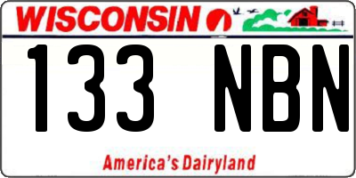 WI license plate 133NBN