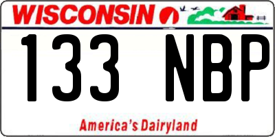 WI license plate 133NBP