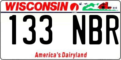 WI license plate 133NBR