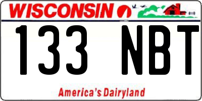 WI license plate 133NBT