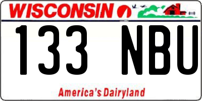 WI license plate 133NBU