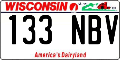 WI license plate 133NBV