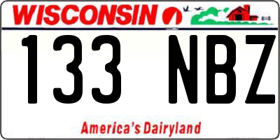 WI license plate 133NBZ