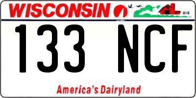 WI license plate 133NCF