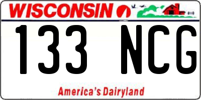 WI license plate 133NCG