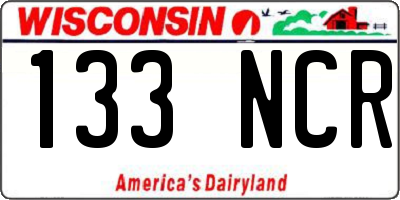 WI license plate 133NCR