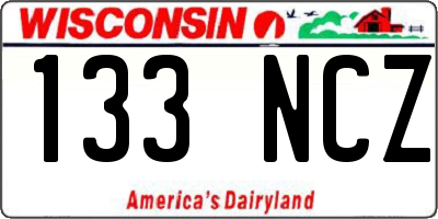 WI license plate 133NCZ