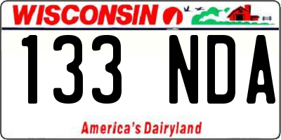WI license plate 133NDA