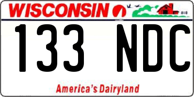 WI license plate 133NDC