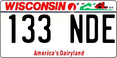 WI license plate 133NDE