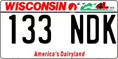 WI license plate 133NDK