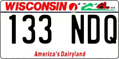 WI license plate 133NDQ