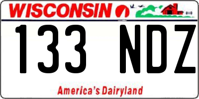 WI license plate 133NDZ