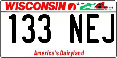 WI license plate 133NEJ