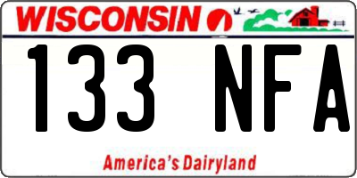 WI license plate 133NFA