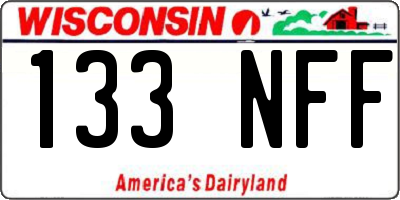 WI license plate 133NFF